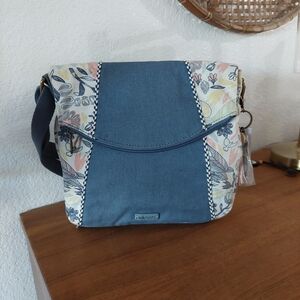 Sakroots Blue and Multicolor Crossbody Bag Bird Peace Blue